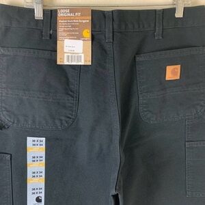 Men’s Carhartt Black Dunagrees Size 36 × 34 (worn once, no tags)